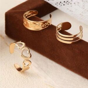 Foot Fashion Gold-Tone Heart and Band Ring Set NWT